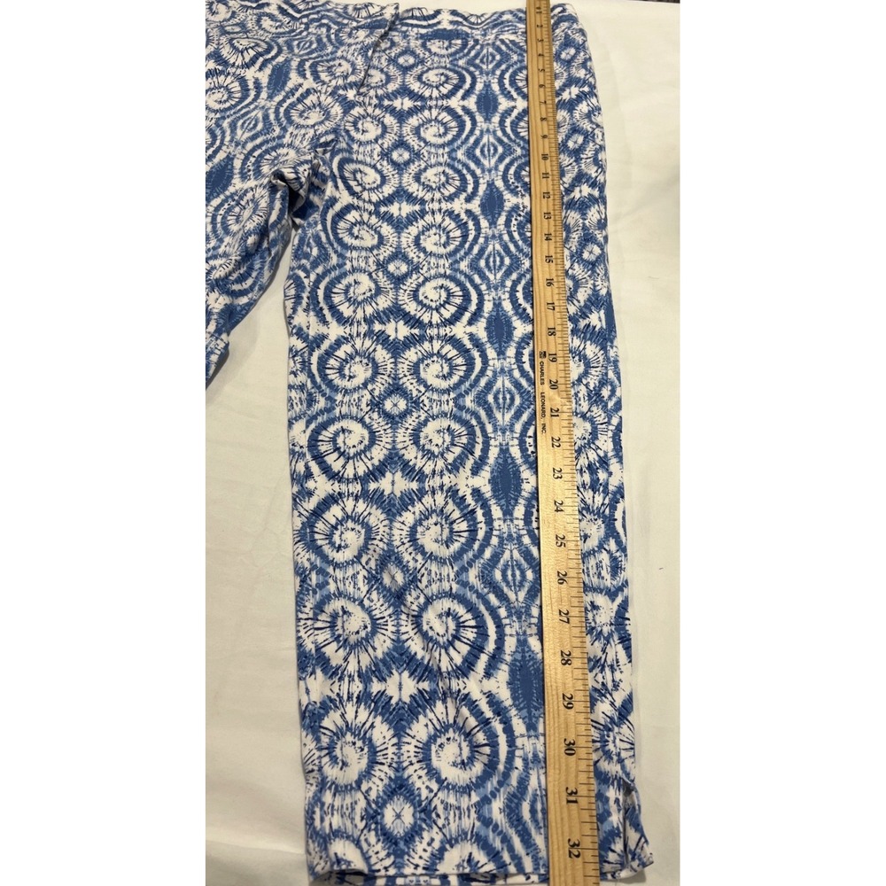 Ruby Rd Crop Pants Womens 12 Blue Tie Dye Swirl Stretch Cotton Casual Summer D01 - Picture 7 of 10